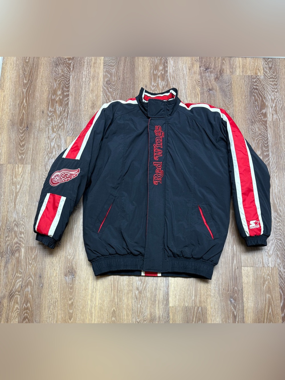 STARTER Red and Black NHL Center Ice Team Jacket